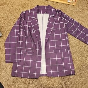 Purple Checkered Blazer